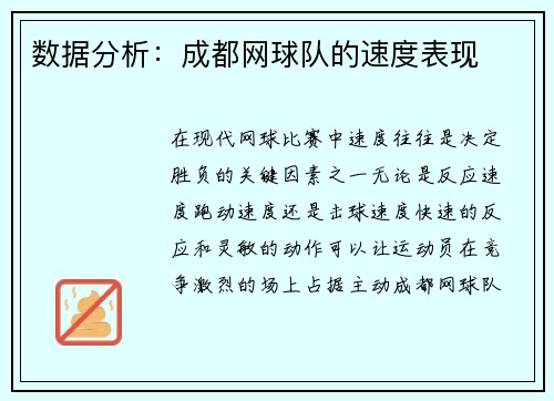 数据分析：成都网球队的速度表现